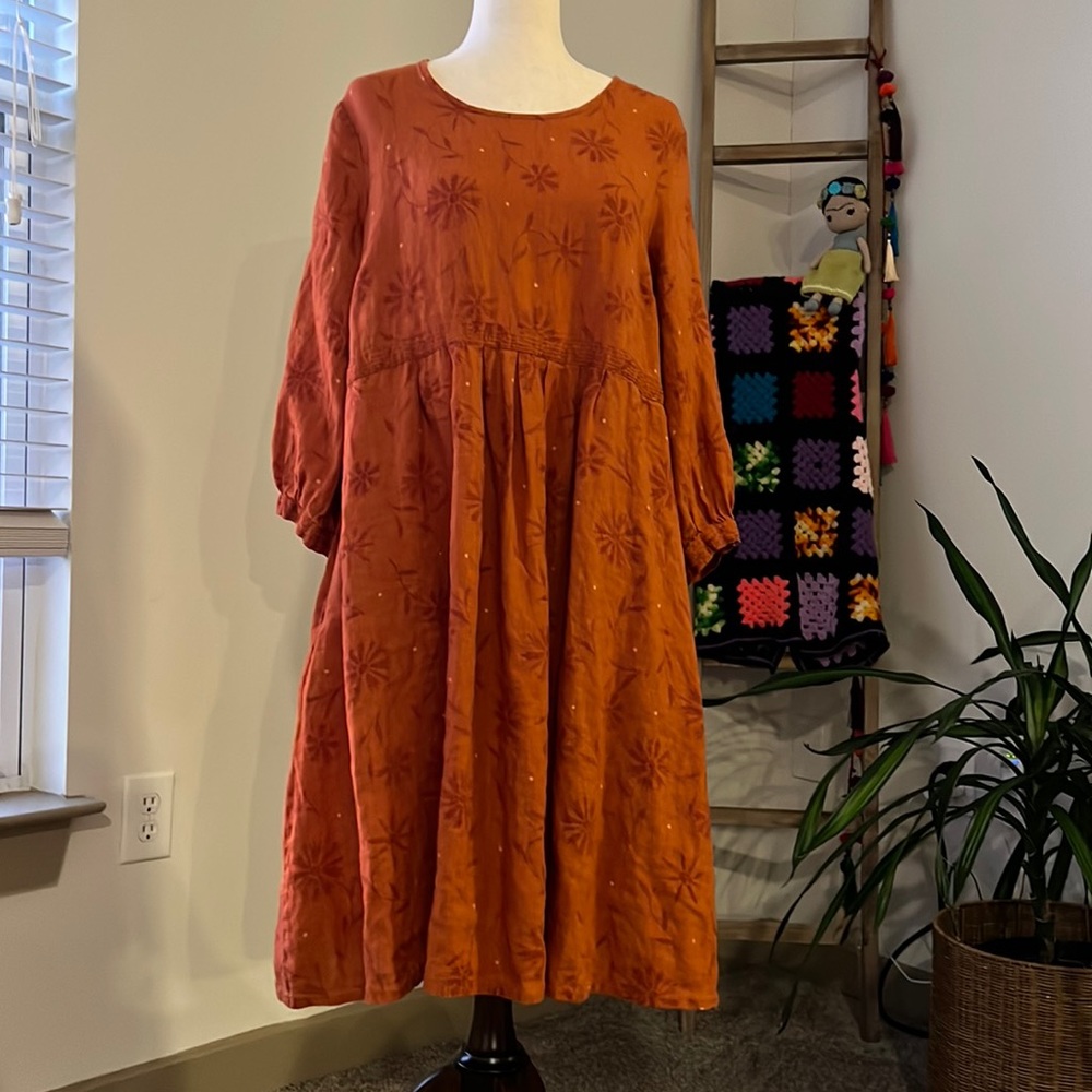 Gudrun Sjoden M Leia Linen Dress Orange 🧡